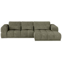 HÖRNSOFFA i chenille olivgrön  - olivgrön/svart, Klassisk, textil/plast (290/203cm) - MID.YOU