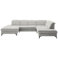 WOHNLANDSCHAFT Chenille Cappuccino  - Schwarz/Cappuccino, Design, Textil/Metall (198/364/255cm) - Beldomo Style