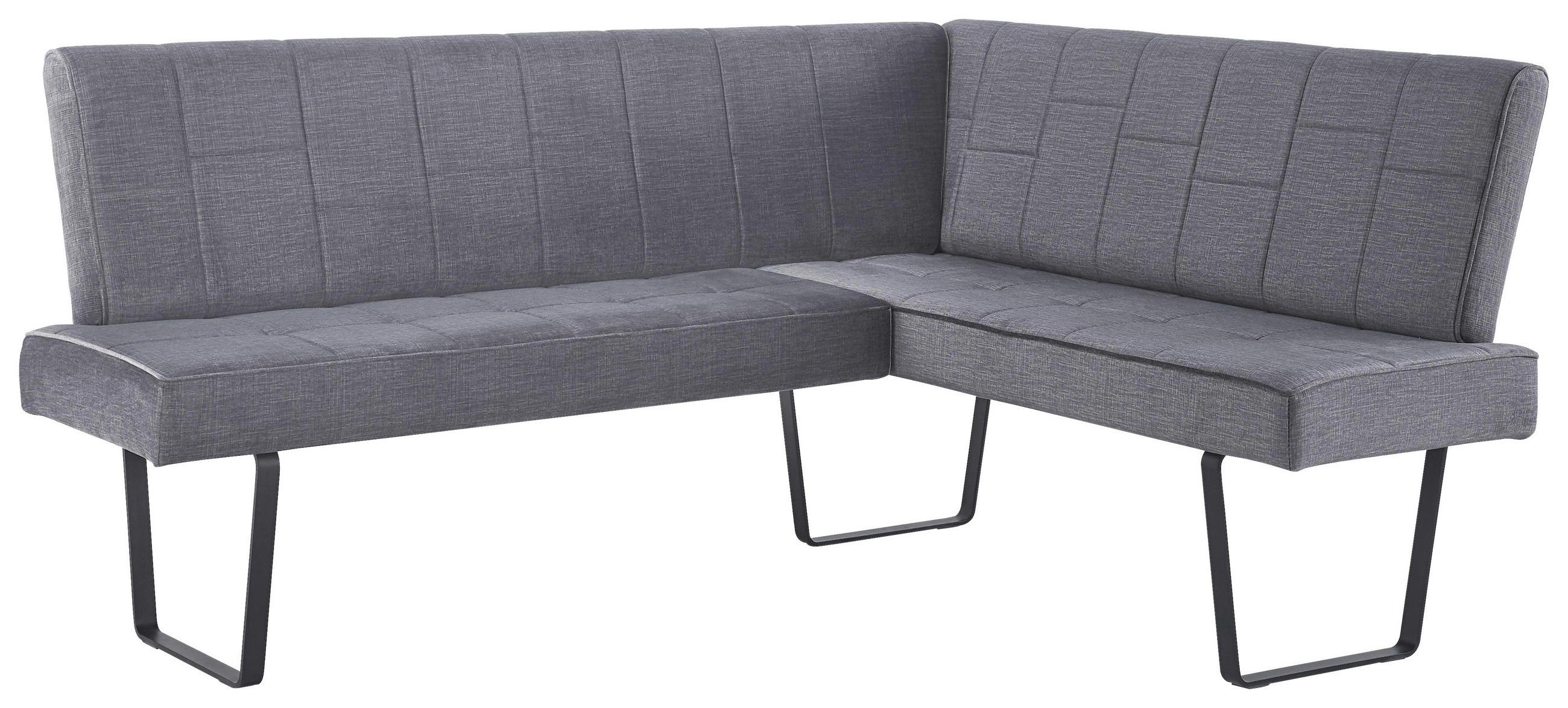 ECKBANK 190/150 cm  in Dunkelgrau  - Dunkelgrau/Schwarz, KONVENTIONELL, Textil/Metall (190/150cm) - MID.YOU