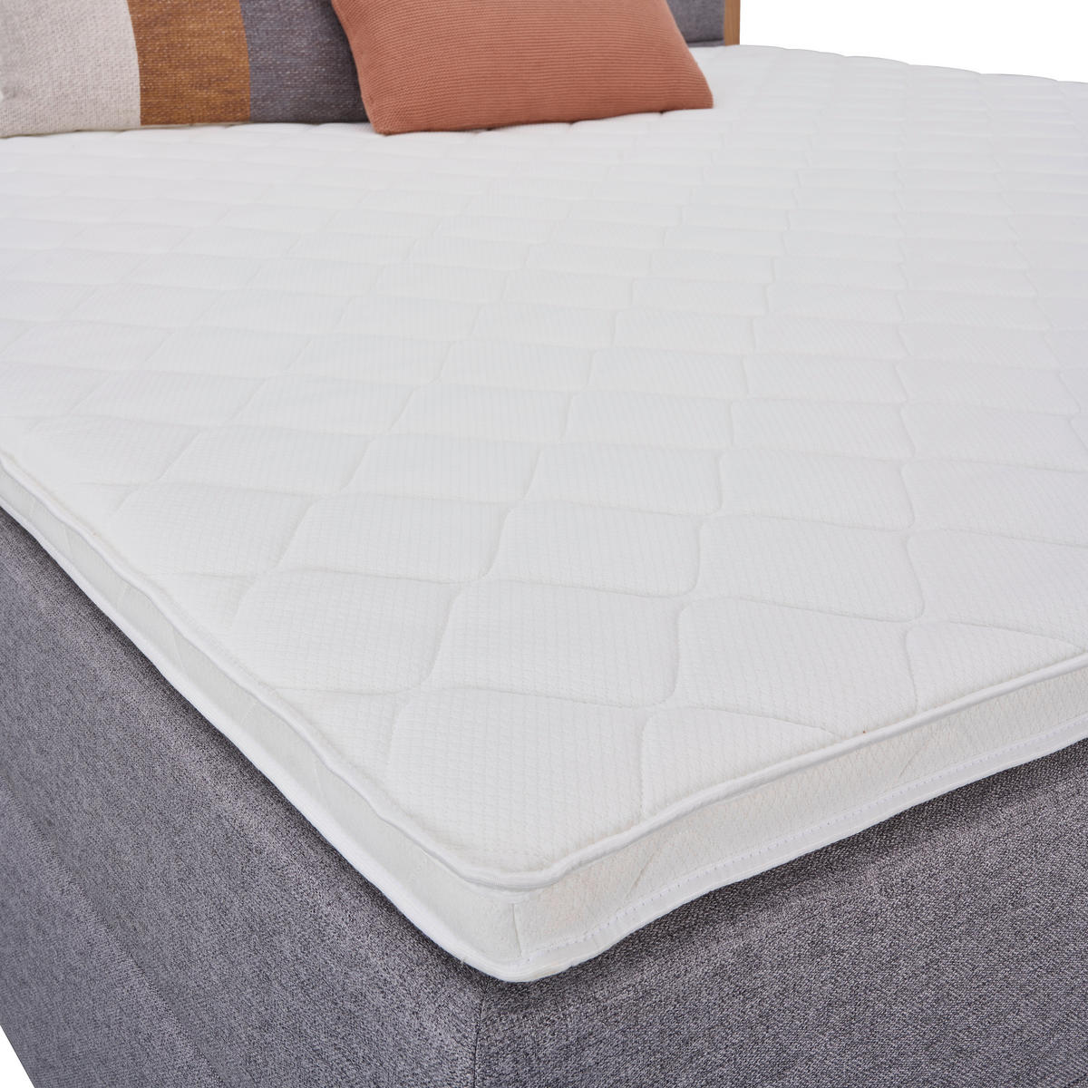 BOXBETT 180/200 cm  in Grau, Eiche Artisan  - Eiche Artisan/Grau, KONVENTIONELL, Holz/Textil (180/200cm) - Carryhome