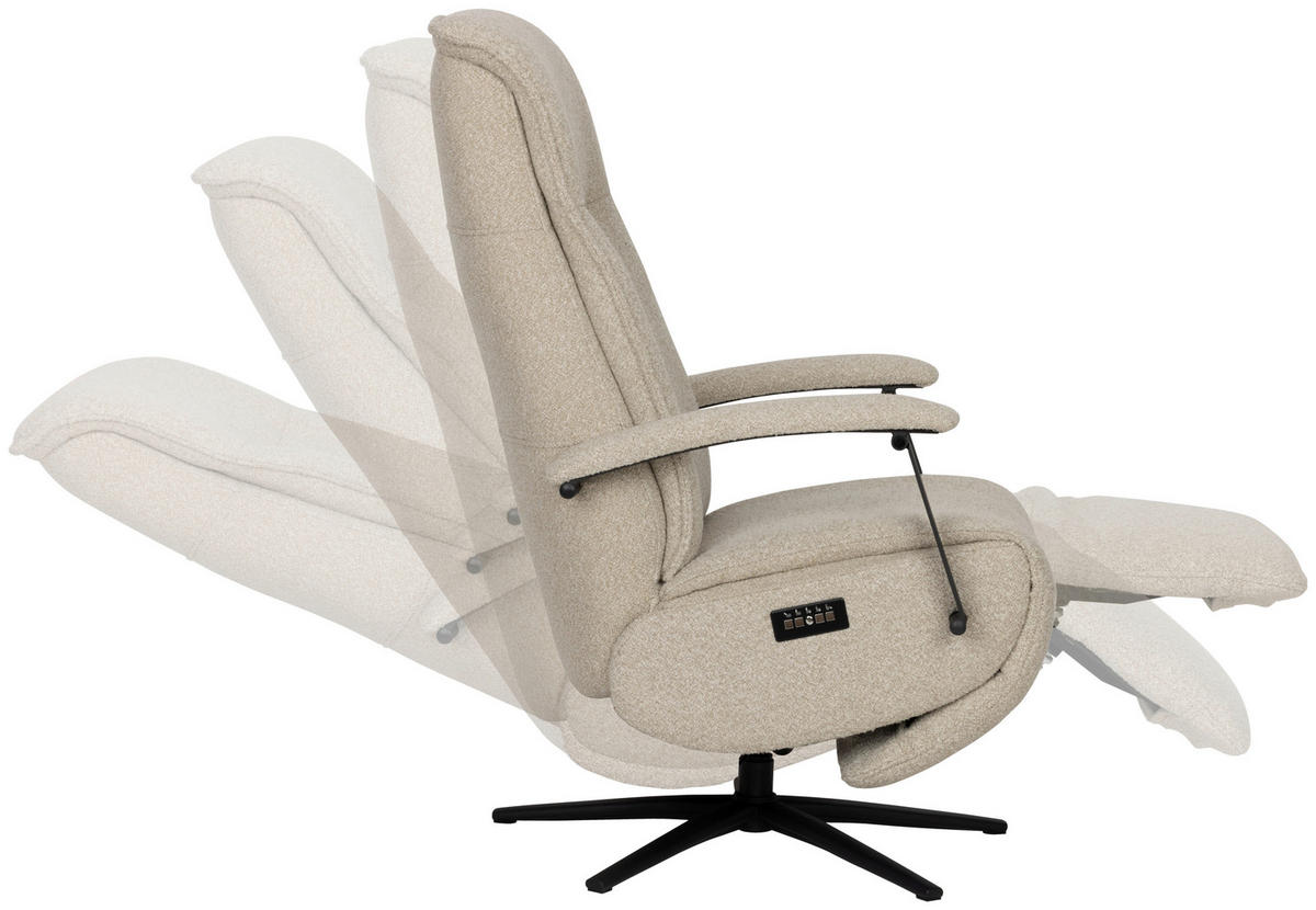 RELAXSESSEL Webstoff    - Schwarz/Naturfarben, Design, Holz/Textil (67/114/84cm) - Livetastic