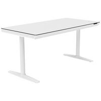 SCHREIBTISCH 160/80/73-118 cm Weiss höhenverstellbar elektrisch höhenverstellbar  - Weiss, Design, Holzwerkstoff/Kunststoff (160/80/73-118cm) - Novel
