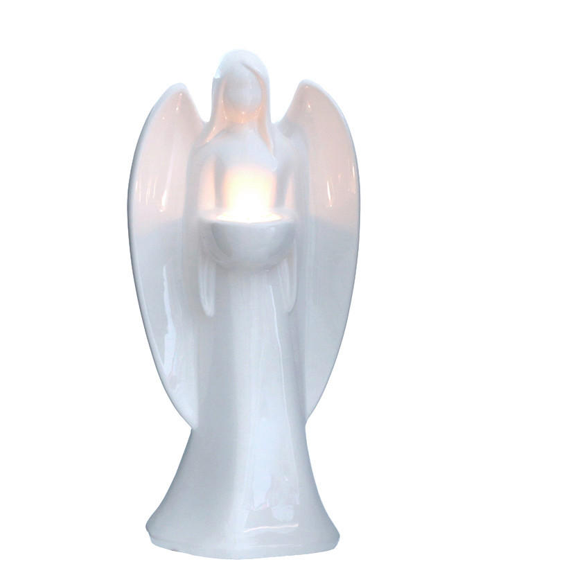 TEELICHTHALTER  - Weiß, Basics, Keramik (19/15/40cm) - X-Mas