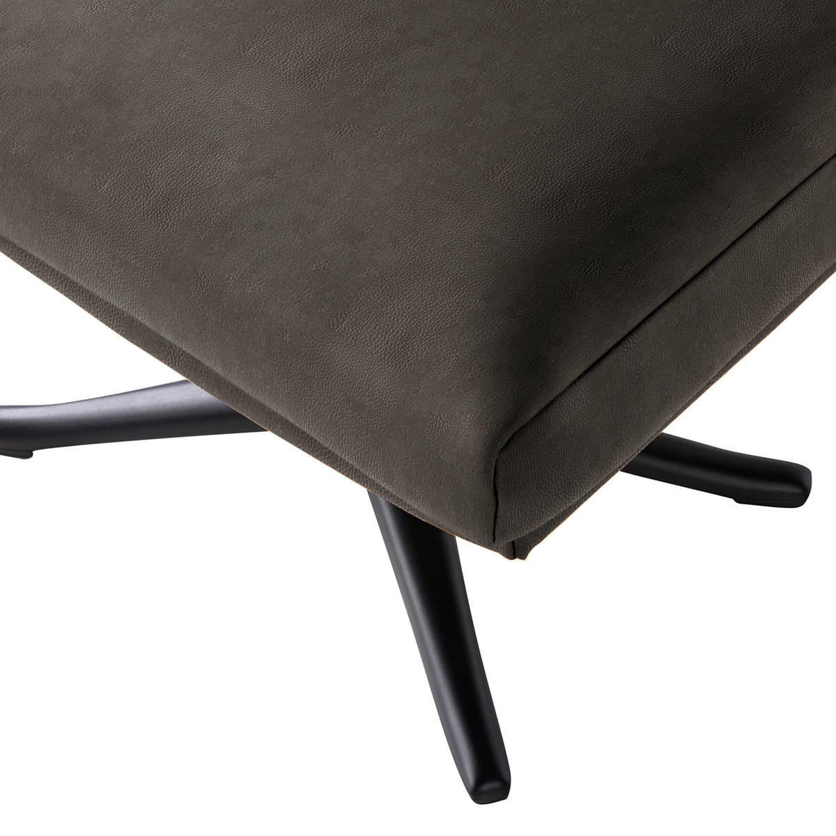 OHRENSESSEL in Dunkelgrau  - Dunkelgrau/Schwarz, Design, Leder/Metall (84/104/96cm) - home24