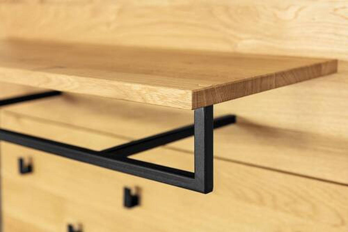 GARDEROBENPANEEL  in 90/106/34 cm  - Eichefarben/Schwarz, Natur, Holz/Metall (90/106/34cm) - Linea Natura