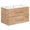 WASCHTISCHKOMBI 82 cm  - Eichefarben/Silberfarben, MODERN, Keramik/Holzwerkstoff (82cm) - MID.YOU