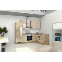 ECKKÜCHE 280/170 cm  in Sonoma Eiche, Kaschmir  - Kaschmir/Edelstahlfarben, MODERN, Holzwerkstoff/Metall (280/170cm) - FlexWell