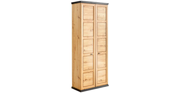 SCHUHSCHRANK 90,2/196,7/38,5 cm - Dunkelgrau/Eichefarben, LIFESTYLE, Holzwerkstoff/Metall (90,2/196,7/38,5cm) - Xora