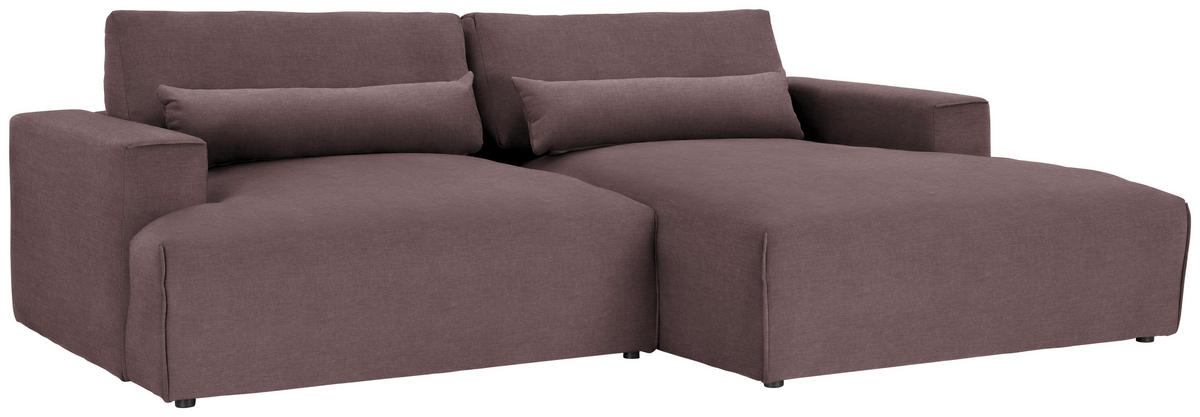 ECKSOFA Felicia in Struktur Mauve  267/187 cm  - Mauve/Schwarz, Design, Kunststoff/Textil (267/187cm) - Stylife