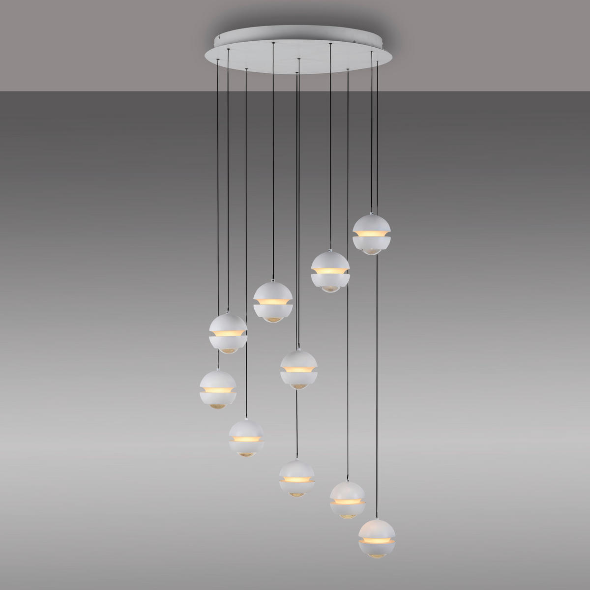 LED-PENDELLEUCHTE 55/55/220 cm  - Weiß, Design, Kunststoff/Metall (55/55/220cm) - Schöner Wohnen
