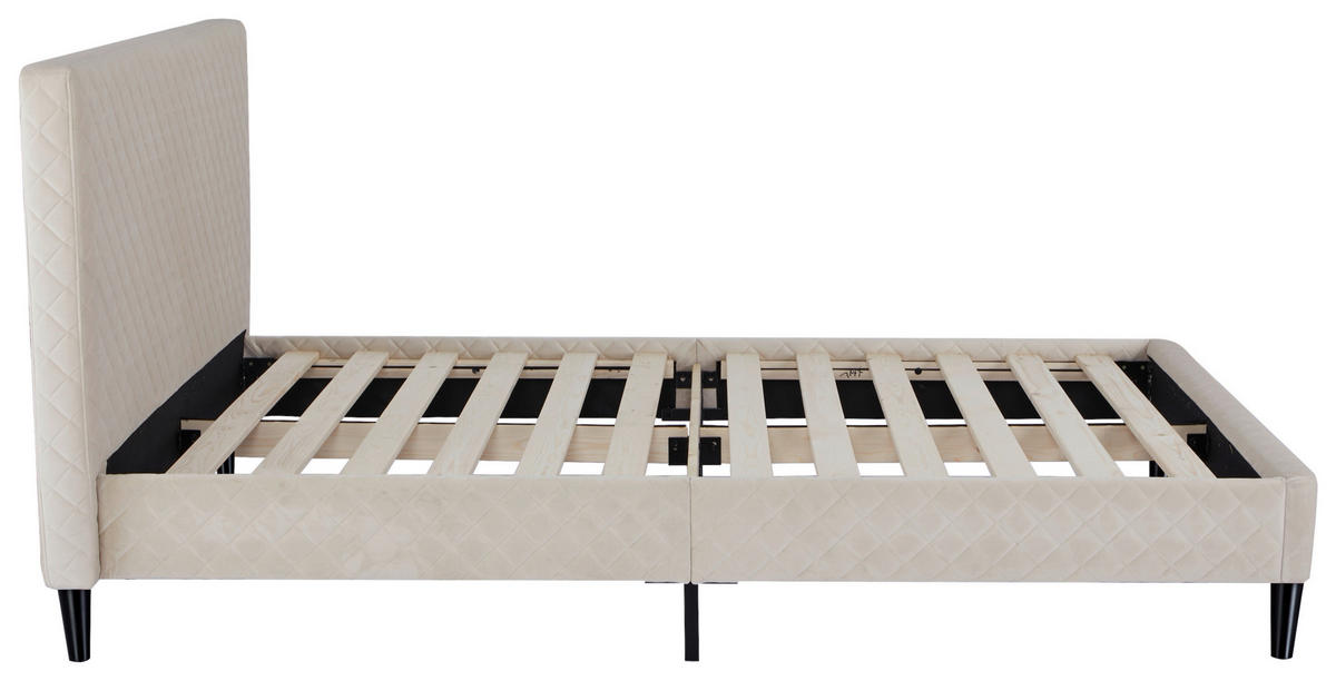 POLSTERBETT Lattenrost 140/200 cm  in Beige  - Beige/Schwarz, Design, Holz/Kunststoff (140/200cm) - Boxxx