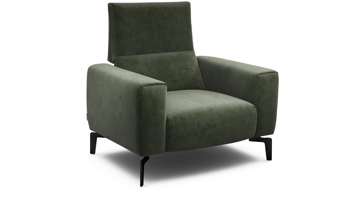 SESSEL Samt Waldgrün    - Waldgrün/Schwarz, Design, Textil/Metall (110/85/86-94cm) - SENSOO