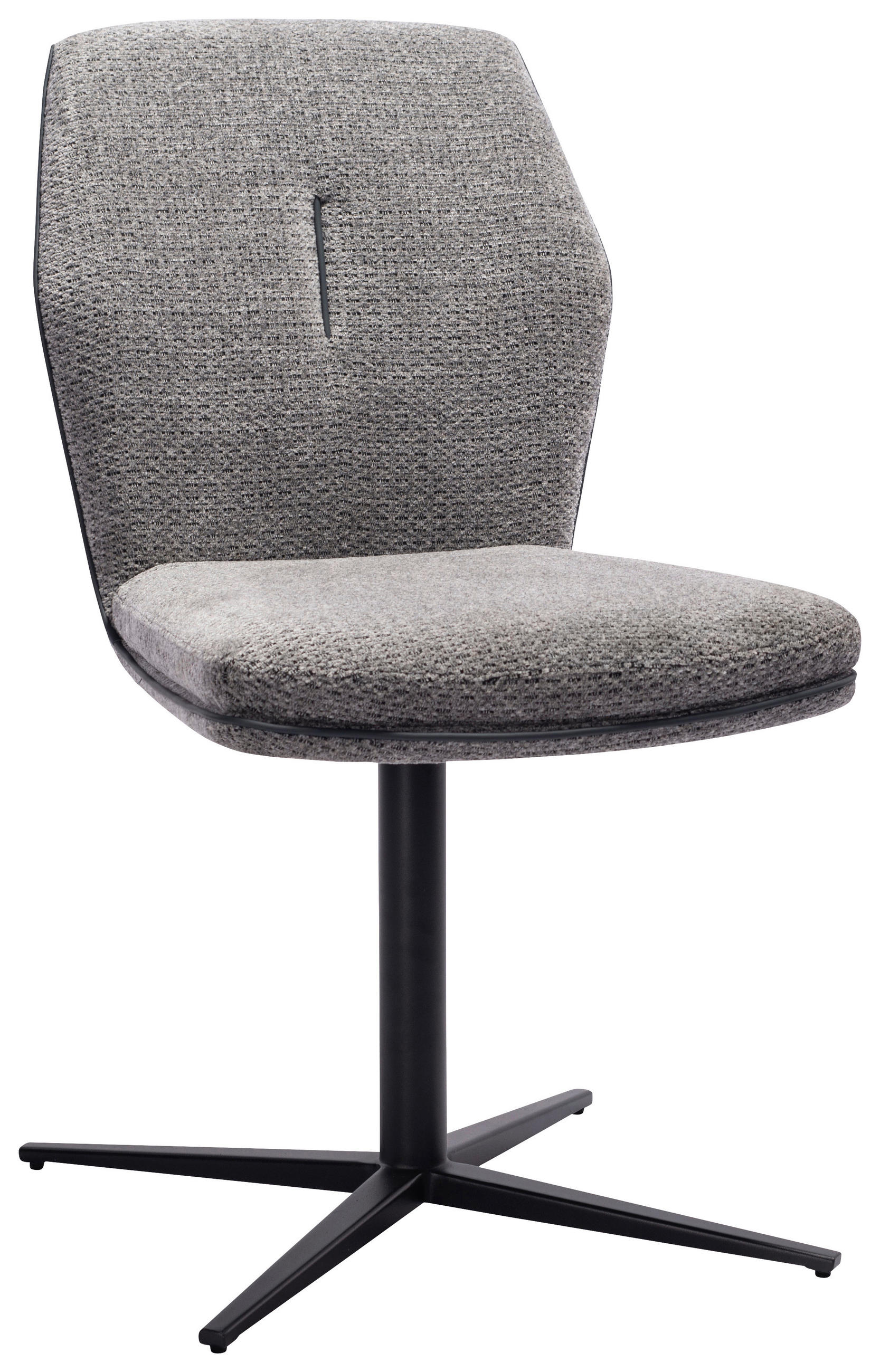 STOL, kovina, tekstil siva  - črna/siva, Design, kovina/tekstil (48/88/63cm) - Novel