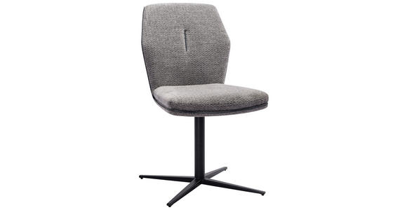 STUHL in Eisen Mikrofaser Metall, Textil - Schwarz/Grau, Design, Textil/Metall (48/88/63cm) - Novel