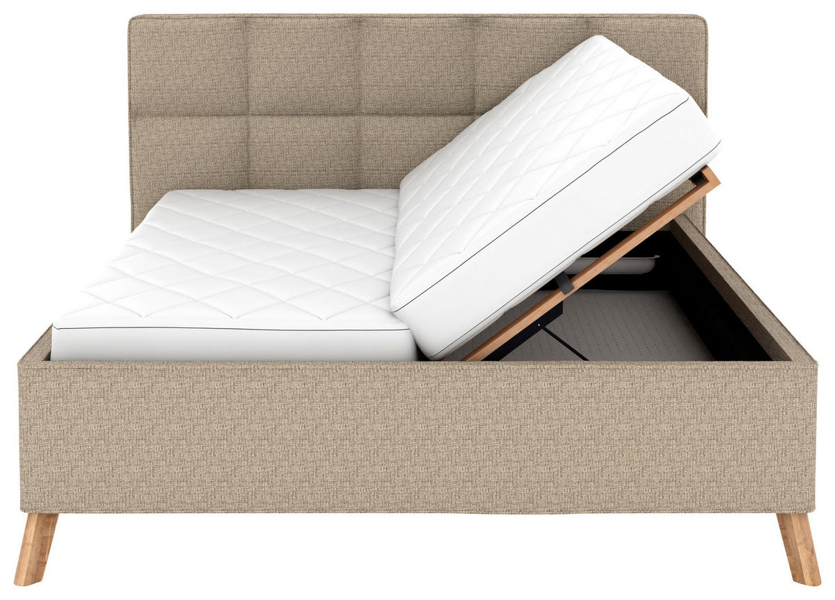 POLSTERBETT Bettkasten, motorische Verstellbarkeit, Fernbedienung, Lattenroste, Matratzen 180/200 cm  in Braun  - Schwarz/Weiß, KONVENTIONELL, Holz/Textil (180/200cm) - Musterring