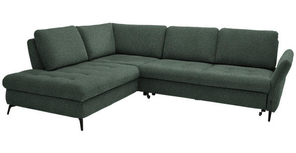 ECKSOFA in Bouclé Grün  - Schwarz/Grün, Natur, Textil/Metall (233/288cm) - Valnatura