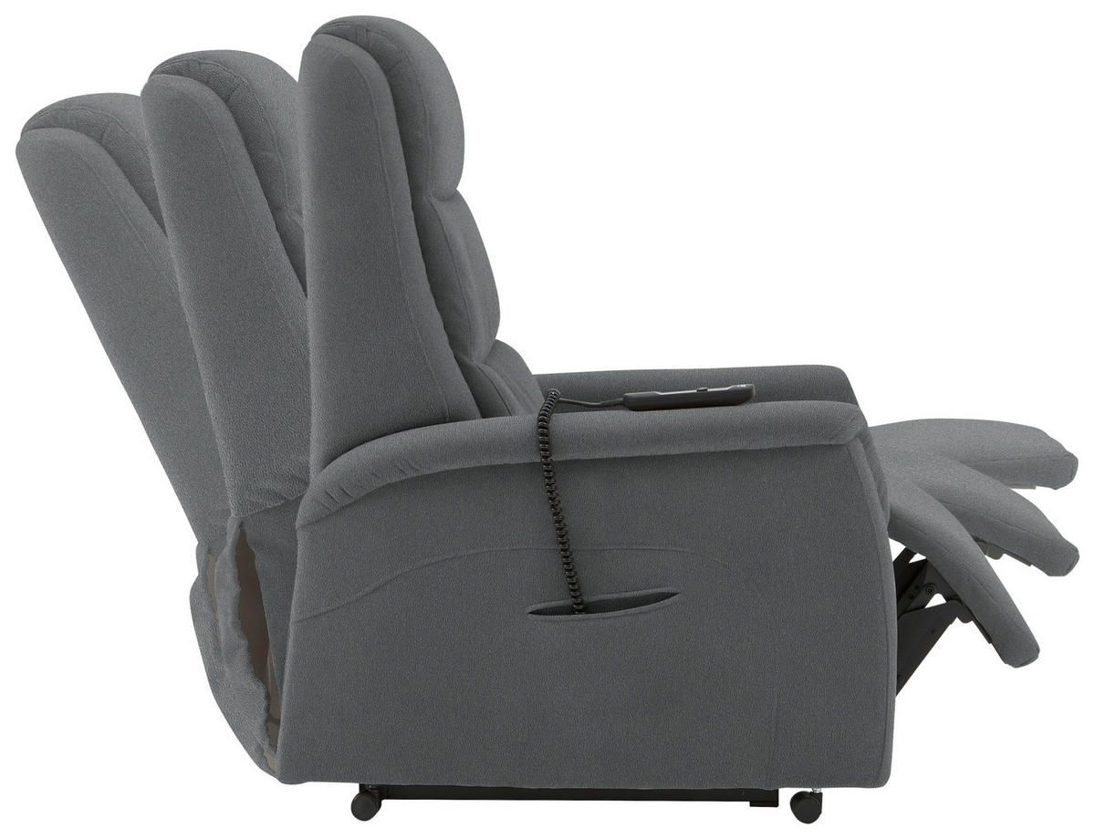FERNSEHSESSEL in Mikrofaser Grau  - Schwarz/Grau, Konventionell, Kunststoff/Textil (70/107/88cm) - Livetastic