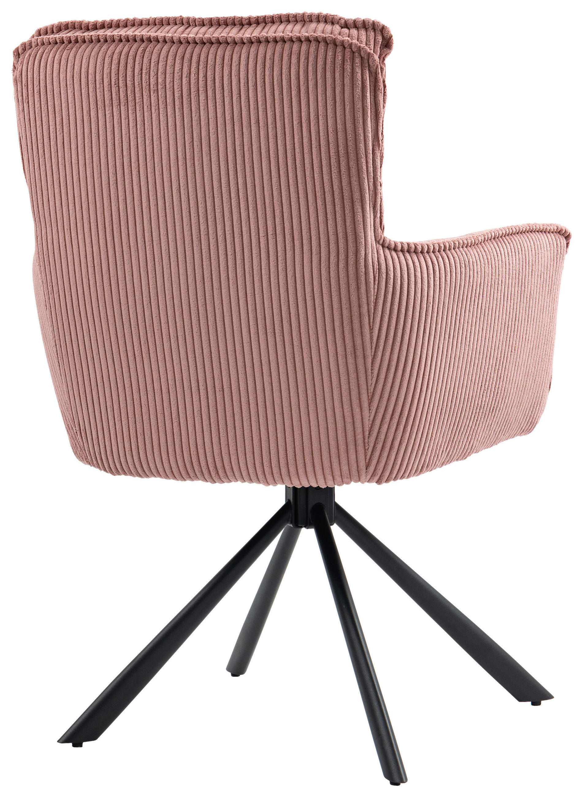 ARMLEHNSTUHL  in Eisen Cord  - Schwarz/Rosa, Design, Textil/Metall (62/95/67cm) - Novel