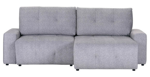 ECKSOFA Grau Velours Rückenkissen, Bettkasten, Schlaffunktion, Rücken echt, Liegefläche im Originalstoff  - Schwarz/Grau, KONVENTIONELL, Kunststoff/Textil (247/156cm) - Carryhome
