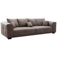 BIGSOFA Flachgewebe Braun  - Beige/Braun, KONVENTIONELL, Holz/Textil (287/69/108cm) - Cantus
