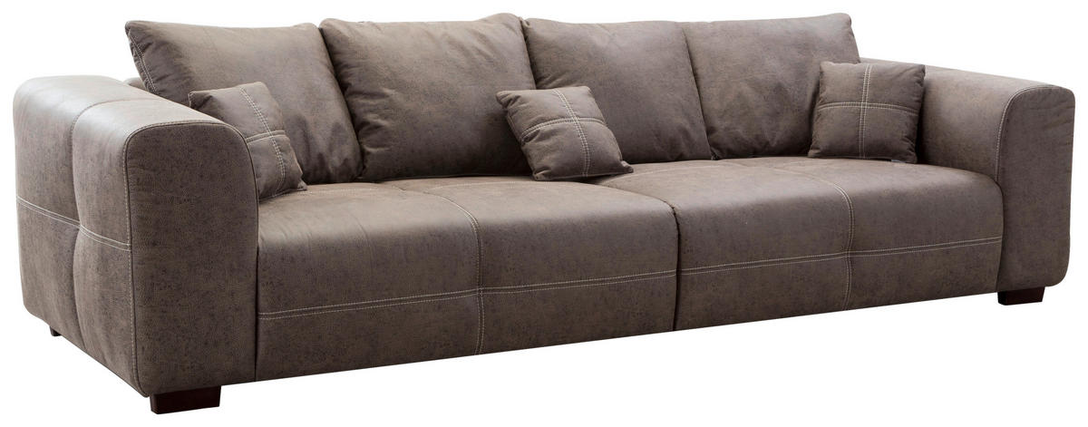 BIGSOFA Flachgewebe Braun  - Beige/Braun, KONVENTIONELL, Holz/Textil (287/69/108cm) - Cantus
