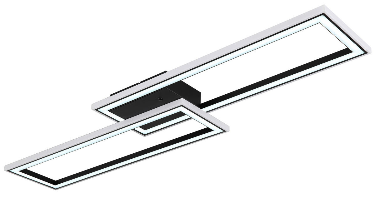 LED-DECKENLEUCHTE 30 W    94,5/24/5,5 cm  - Opal/Schwarz, Design, Kunststoff/Metall (94,5/24/5,5cm) - Globo