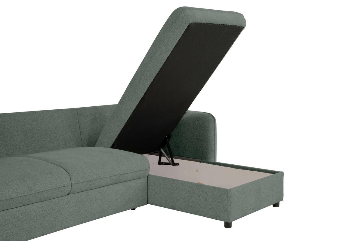 ECKSOFA in Chenille Grau  - Grau, Design, Textil (254/160cm) - MID.YOU