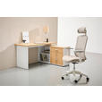 ECKSCHREIBTISCH 150/119/75 cm  in Weiß, Eiche Bianco  - Eiche Bianco/Silberfarben, Design, Holzwerkstoff/Kunststoff (150/119/75cm) - Xora