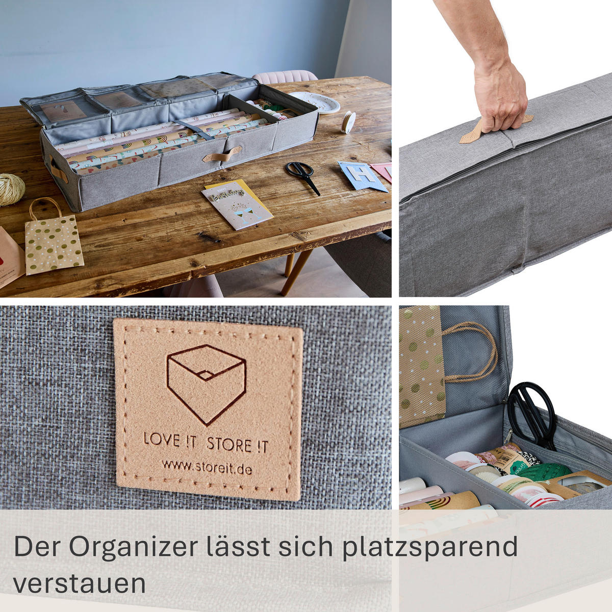 AUFBEWAHRUNGSBOX Premium  - Hellgrau, Basics, Textil (90/30/12cm) - Store It