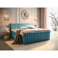 BOXBETT 180/200 cm  in Hellblau  - Schwarz/Hellblau, KONVENTIONELL, Kunststoff/Textil (180/200cm) - Boxxx