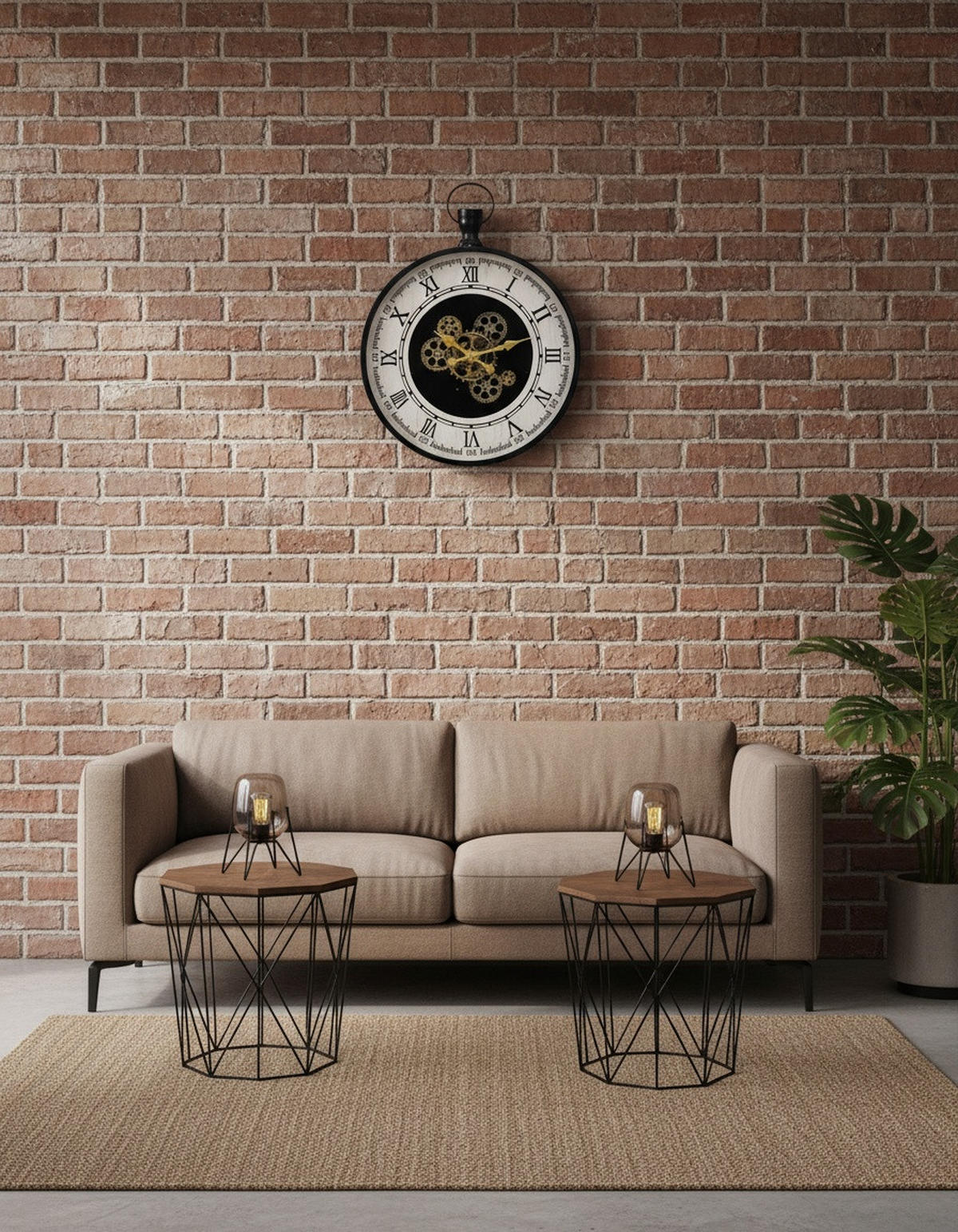 WANDUHR Schwarz, Weiss, Goldfarben 48/63/6 cm  - Weiss/Goldfarben, Lifestyle, Glas/Holzwerkstoff (48/63/6cm) - Landscape