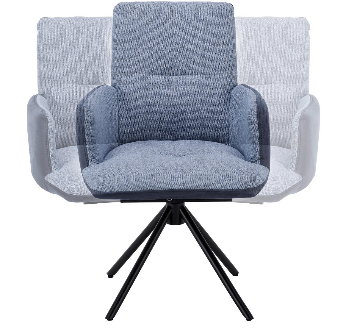 ARMLEHNSTUHL  in Stahl Flachgewebe  - Blau/Anthrazit, Design, Textil/Metall (58/91/62cm) - Dieter Knoll