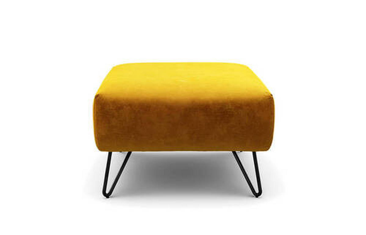 HOCKER in Textil Gelb  - Gelb/Schwarz, Design, Textil/Metall (90/70/46cm) - SENSOO