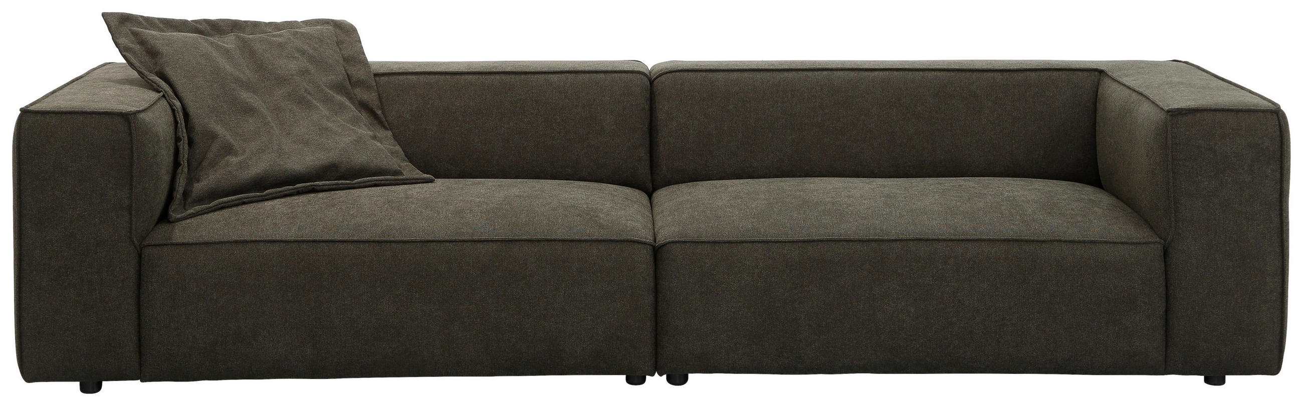 VIERSITZER-SOFA in Chenille Grün  - Schwarz/Grün, Design, Kunststoff/Textil (300/66/104cm) - W.Schillig