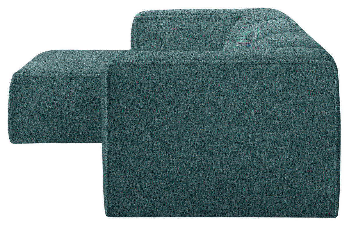 ECKSOFA in Webstoff Petrol  - Petrol/Schwarz, Design, Kunststoff/Textil (163/332cm) - Stylife