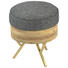 HOCKER Webstoff Mangoholz massiv Goldfarben, Grau, Naturfarben - Goldfarben/Naturfarben, MODERN, Holz/Textil (35/40cm) - Carryhome