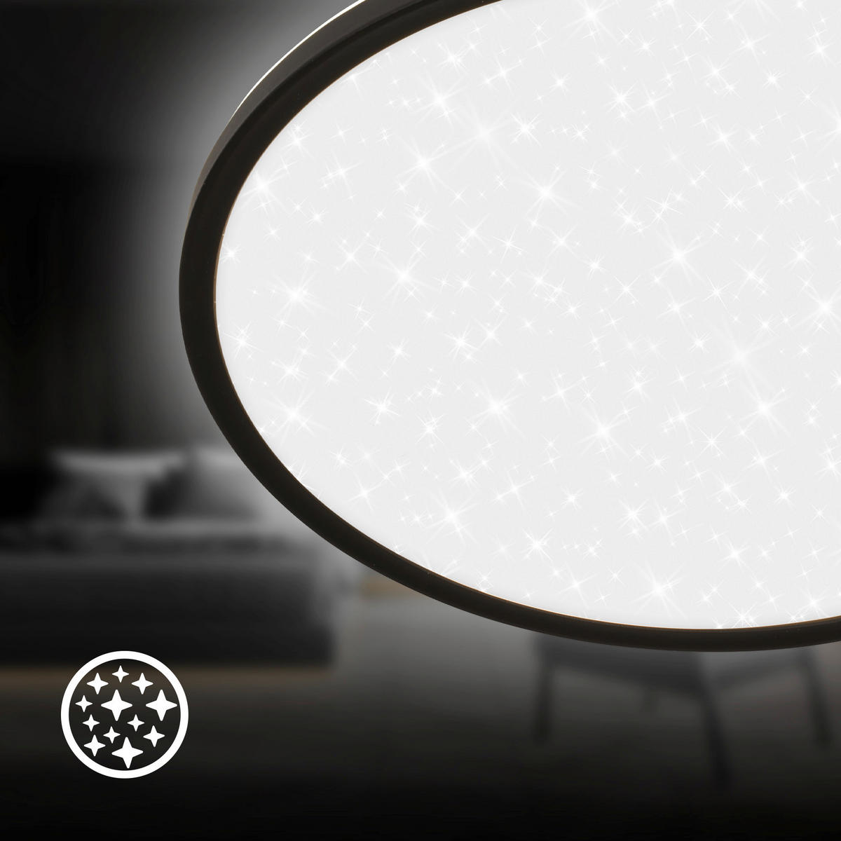 LED-PANEEL  - Schwarz, Basics, Kunststoff (37,5/4,5cm)
