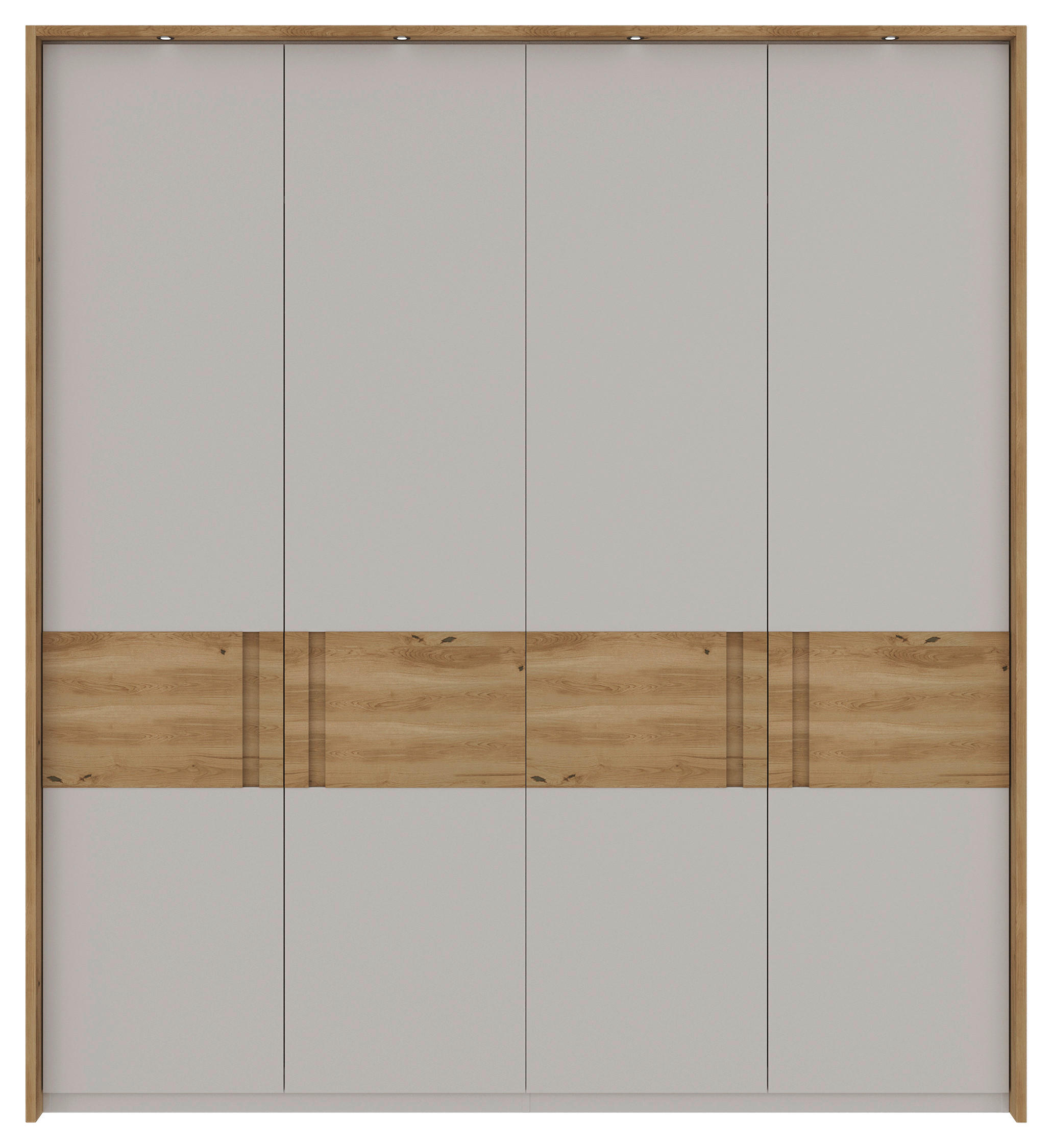 DULAP CU UȘI ROTATIVE culoare lemn stejar, gri deschis  - gri deschis/culoare lemn stejar, Modern, lemn/material pe bază de lemn (202/225/60cm) - Dieter Knoll