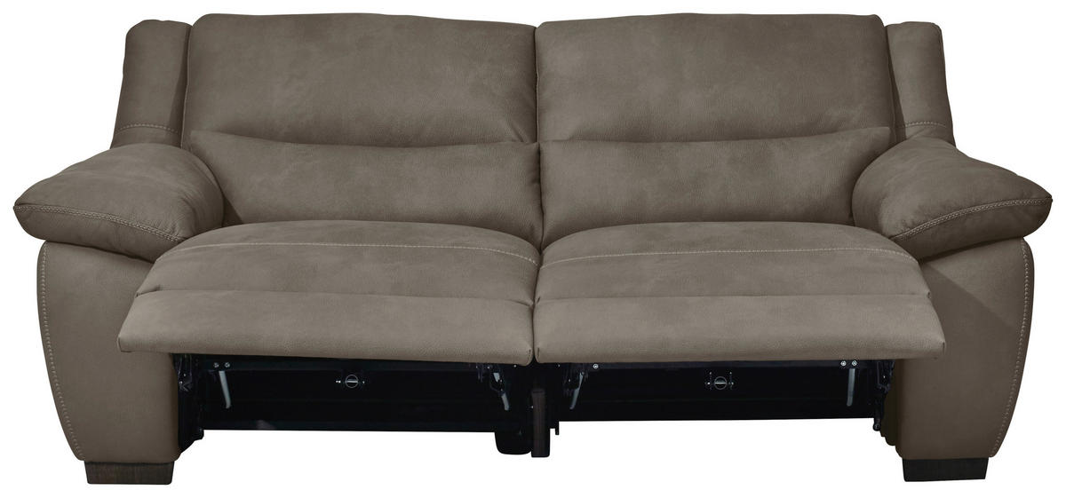2-SITZER-SOFA in Webstoff Braun, Greige  - Wengefarben/Greige, KONVENTIONELL, Holz/Textil (173/96/99cm) - Livetastic