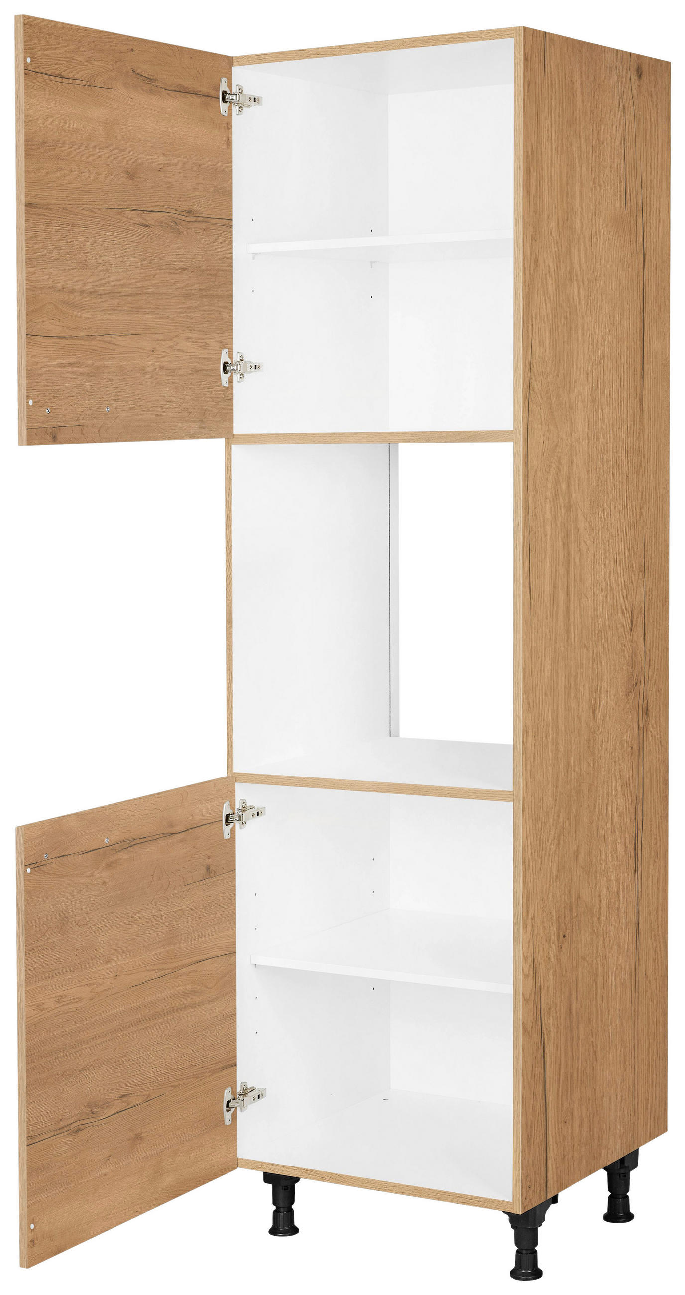 GERÄTEUMBAUSCHRANK 60/216,6/58 cm  in Eichefarben  - Eichefarben/Schwarz, MODERN, Holzwerkstoff/Metall (60/216,6/58cm) - Nobilia