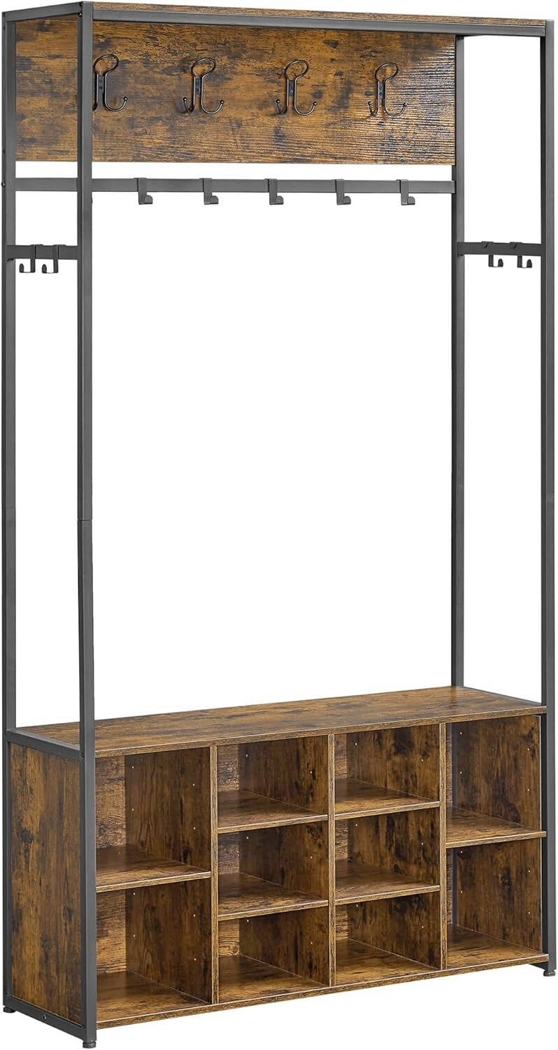 Mid.you Garderobe Braun, Schwarz 100x180x32 cm