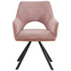 ARMLEHNSTUHL  in Eisen Cord  - Pink/Schwarz, Design, Textil/Metall (60/85/63cm) - Hom`in