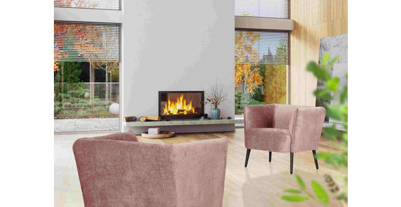 SESSEL in Chenille Altrosa  - Schwarz/Altrosa, Design, Textil/Metall (76/73/76cm) - Landscape