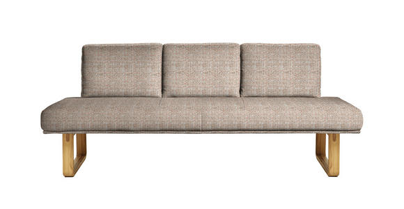 SITZBANK 224/92/78 cm in Orange, Eichefarben - Eichefarben/Orange, Design, Holz/Textil (224/92/78cm) - Dieter Knoll