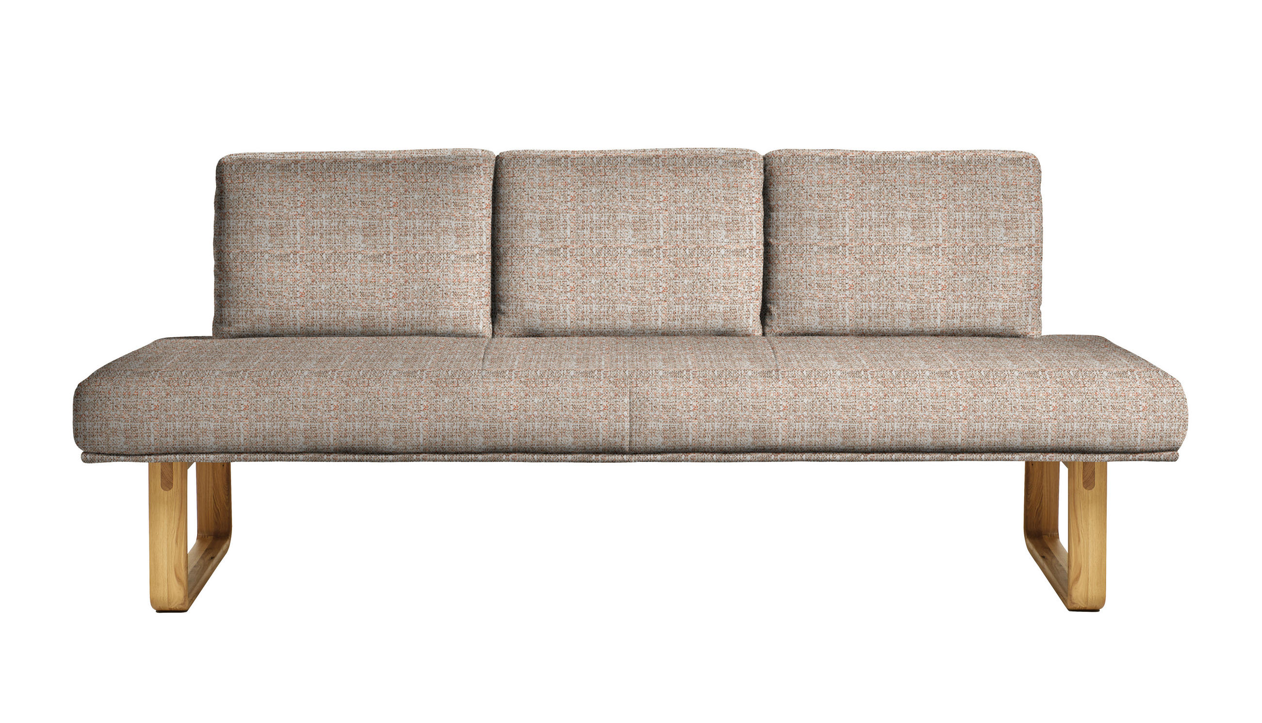 SITZBANK 224/92/78 cm  in Orange, Eichefarben  - Eichefarben/Orange, Design, Holz/Textil (224/92/78cm) - Dieter Knoll