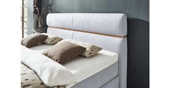 BOXSPRINGBETT 180/200 cm in Eichefarben, Hellgrau - Eichefarben/Hellgrau, KONVENTIONELL, Holz/Kunststoff (180/200cm) - Dieter Knoll