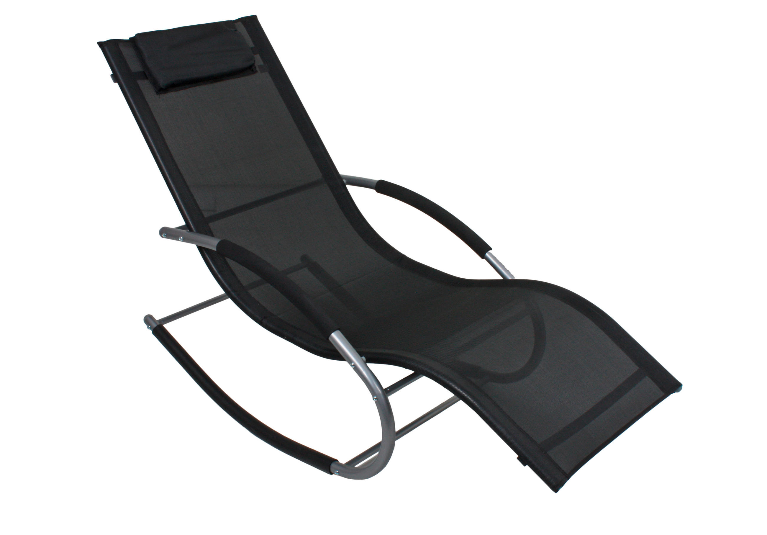 SCHAUKELLIEGE  - Silberfarben/Schwarz, Basics, Kunststoff/Metall (160/62/89cm) - Gardenson