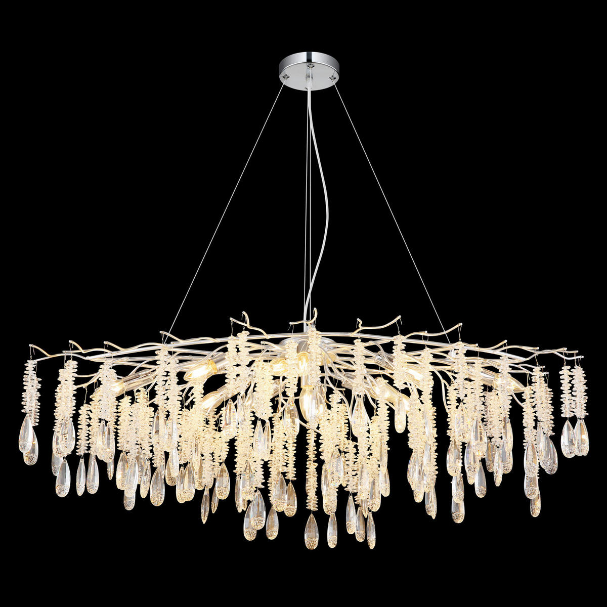 HÄNGELEUCHTE 120/50/120 cm  - Klar/Silberfarben, KONVENTIONELL, Glas/Kunststoff (120/50/120cm)