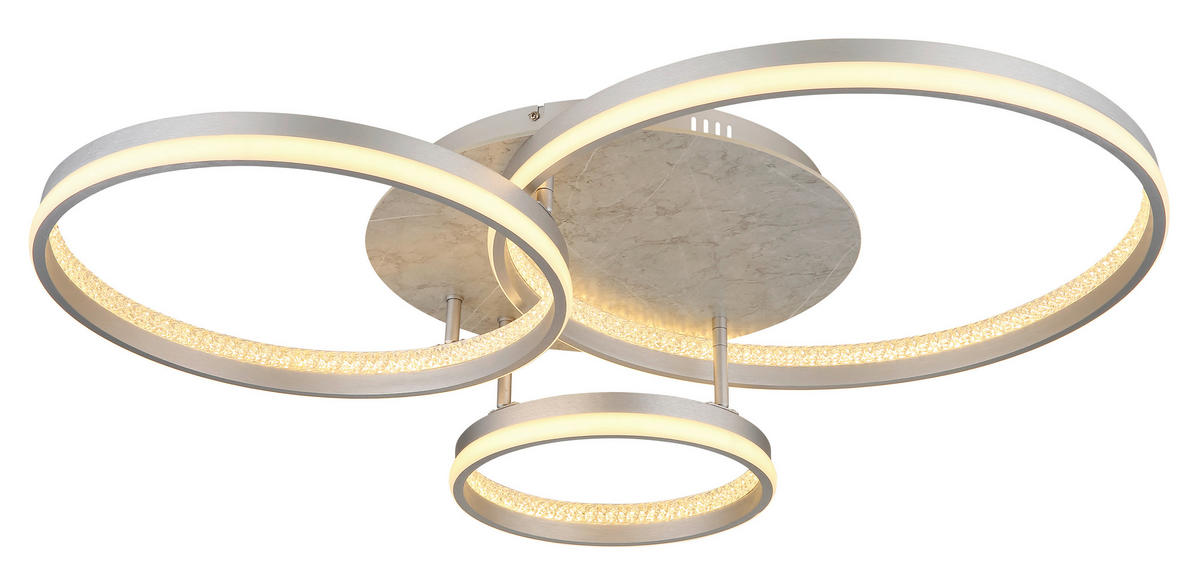 LED-DECKENLEUCHTE MARY 85,5/68,5/16,7 cm   - Klar/Silberfarben, Design, Holzwerkstoff/Kunststoff (85,5/68,5/16,7cm)