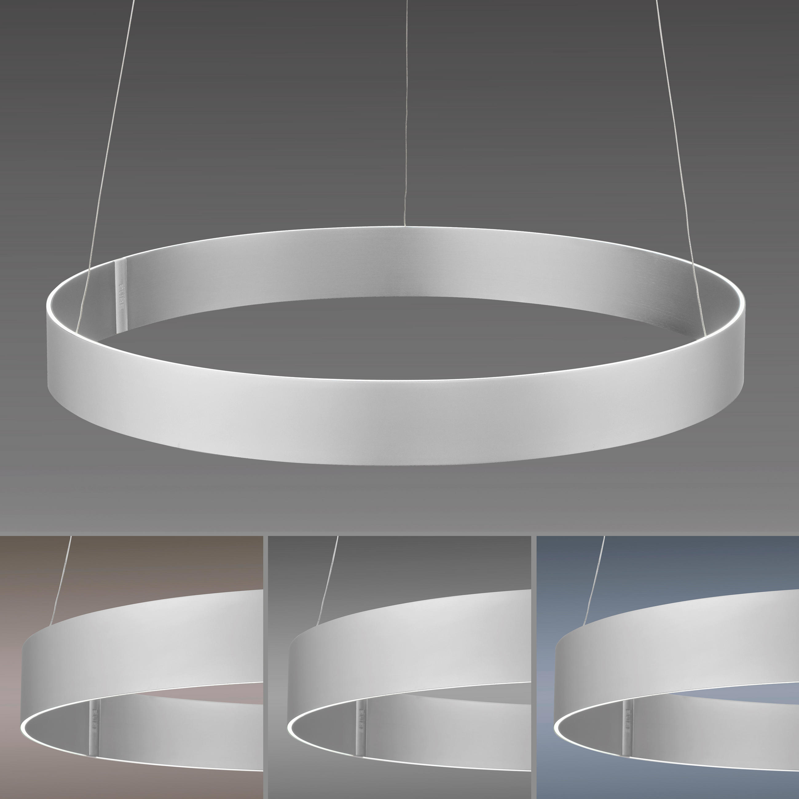 LAMPĂ SUSPENDATĂ CU LED 70/350 cm  - culoare aluminiu, Design, plastic/metal (70/350cm)